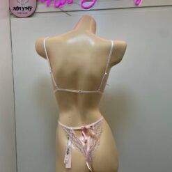 Teddy Victoria’s Secret ren hở cup phối nơ màu hồng kim sa 342133qb6
