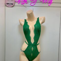 Teddy Victoria’s Secret ren dây đá hở đáy màu xanh lá 338258qcz