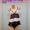 Set ngủ Victoria’s Secret áo 2 dây quần đùi thun cotton phối ren màu đen 153496qb4
