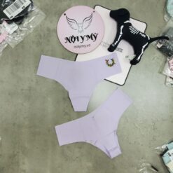 Quần lót Pink lọt khe thun lạnh không viền màu tím hoạ tiết 142061qht