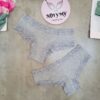 Quần lót Victoria’s Secret nửa mông cotton phối ren màu xám 418405qbv