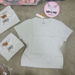 Áo thun cotton Pink tay ngắn màu xám 142620qcv