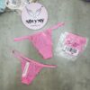 Quần lót Victoria Secret lọt khe dây thun lạnh phối ren màu hồng 235968qax