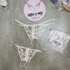 Quần lót Victoria Secret lọt khe dây không đáy thun lạnh màu trắng hoa 415328qc6