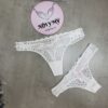 Quần lót Victoria Secret lọt khe ren lưới màu trắng 400294qbf