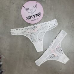 Quần lót Victoria Secret lọt khe ren lưới màu trắng 400294qbf