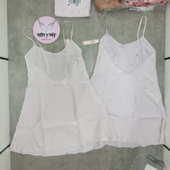 Váy ngủ tơ tằm Victoria’s Secret hở lưng màu hồng phớt 414921qcq