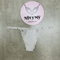 Quần lót Victoria Secret lọt khe dây điều chỉnh thun lạnh phối ren màu xám 419835qcq