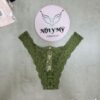 Quần lót Victoria Secret nửa mông lưng cao ren màu xanh rêu 417745qnw