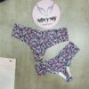 Quần lót Victoria Secret lọt khe không viền màu đen hoa tím 416297