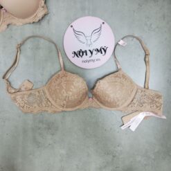 Áo ngực Dream Angels Victoria Secret nâng vừa ren dây đá màu da 417796seq
