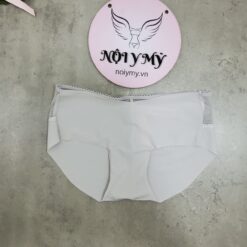 Quần lót Victoria Secret nguyên mông thun lạnh không viền phối ren màu xám