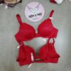 Áo lót Victoria Secret nâng vừa thun lạnh màu phối ren màu đỏ kim sa 420887qd4