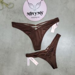 Quần lót Victoria Secret lọt khe thun lạnh phía sau đan dây màu nâu 189645qd6