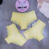 Quần lót Pink nửa mông thun cotton phối ren màu vàng 27011945