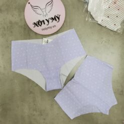 Quần lót Pink nửa mông thun lạnh không viền màu tím hoạ tiết 416227spf