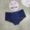 Quần lót Pink nửa mông thun lạnh phối ren màu xanh navy 416230qjw