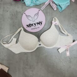 Áo lót Victoria Secret T-shirt thun cotton màu kem vân xám 423820ser