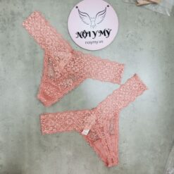 Quần lót Victoria Secret lọt khe ren màu cam chấm bi nhũ 424135spb