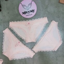 Quần lót Victoria Secret bikini thun lạnh phối ren màu hồng nhạt 424223qe7