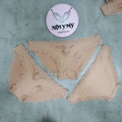 Quần lót Victoria Secret bikini thun lạnh phối ren màu da 424223sfx