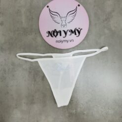 Quần lót Victoria Secret lọt khe dây thun cotton màu trắng chữ 408680qf8