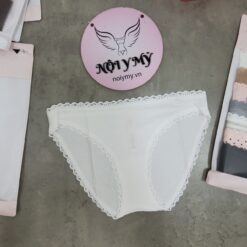 Quần lót Victoria’s Secret bikini cotton viền ren màu trắng 417814qbf