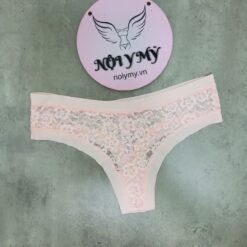 Quần lót Victoria Secret lọt khe thun lạnh phối ren màu cam nhạt 423901qax