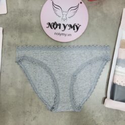Quần lót Victoria’s Secret bikini cotton viền ren màu xám 417814qbf