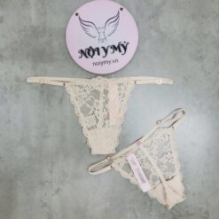 Quần lót Victoria Secret lọt khe dây điều chỉnh ren màu da nhạt 419827seq