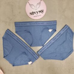 Quần lót Victoria’s Secret nguyên mông thun cotton màu xanh dương nhạt 27065151