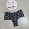 Quần lót Victoria Secret nửa mông thun lạnh không viền màu đen hoạ tiết 424627
