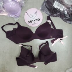 Áo lót Victoria’s Secret cup nguyên ngực không nâng gọng dẻo dòng Infinity Flex thun lạnh màu tím mận 318423qfk