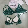 Áo lót Pink nâng vừa thun cotton màu xanh lá hoạ tiết 362481qcp