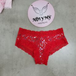 Quần lót Pink nửa mông thun cotton phối ren màu vàng chữ 419753ser