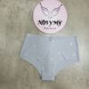 Quần lót Victoria Secret nửa mông thun lạnh không viền màu xám hoạ tiết nhũ 431684qes