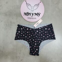 Quần lót Victoria Secret nửa mông thun lạnh không viền màu đen hoạ tiết 27186264 (Copy)