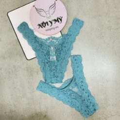 Quần lót Victoria Secret nửa mông lưng cao ren màu xanh ngọc sẫm 417745qnr