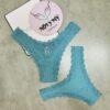 Quần lót Victoria Secret nửa mông thun lạnh phối ren màu xanh ngọc sẫm 417746qjv