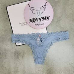 Quần lót Victoria Secret lọt khe thun lạnh phối ren màu xanh xám 417753qns (Sao chép)