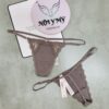Quần lót Victoria Secret lọt khe thun lạnh phối ren dây điều chỉnh màu nâu 419835qad