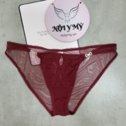 Quần lót Victoria Secret bikini ren lưới màu đỏ đô đính nơ đá 431488qd4