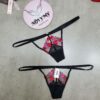 Quần lót Pink lọt khe ren lưới màu đen tim 430986qb4