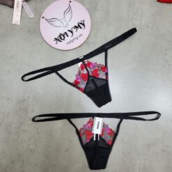 Quần lót Pink lọt khe ren lưới màu đen tim 430986qb4