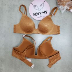Áo lót Victoria Secret ẩn gọng không nâng mút mỏng thun lạnh màu vàng bò đốm beo 429579qd6