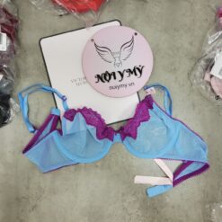 Áo lót Victoria Secret không nâng không mút ren lưới màu xanh biển viền tím 231719qd2 (Sao chép)
