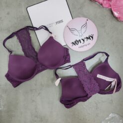 Áo lót Victoria Secret cài trước nâng vừa thun lạnh phối ren màu tím 429668qfk (Copy)